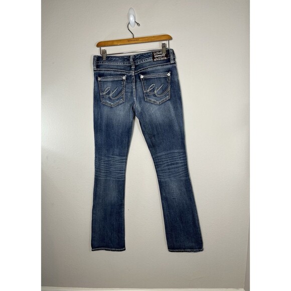 Womens Express Stella Boot Leg Low Rise Denim Blue Jeans Size 4 - Picture 2 of 11